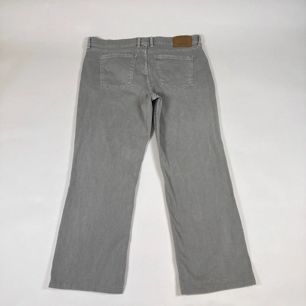 Mott & Bow Jeans Mens 36x30 Gray Twill Stretch Minimalist Mercer Straight Pants - Picture 2 of 9